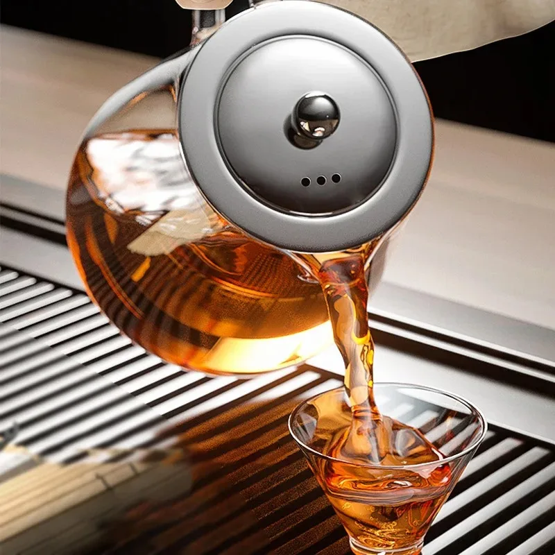 Heat Resistant Glass Teapot with Stainless Steel Tea Strainer Infuser Flower Kettle Kung Fu Teaware Set Puer Oolong Pot image 5
