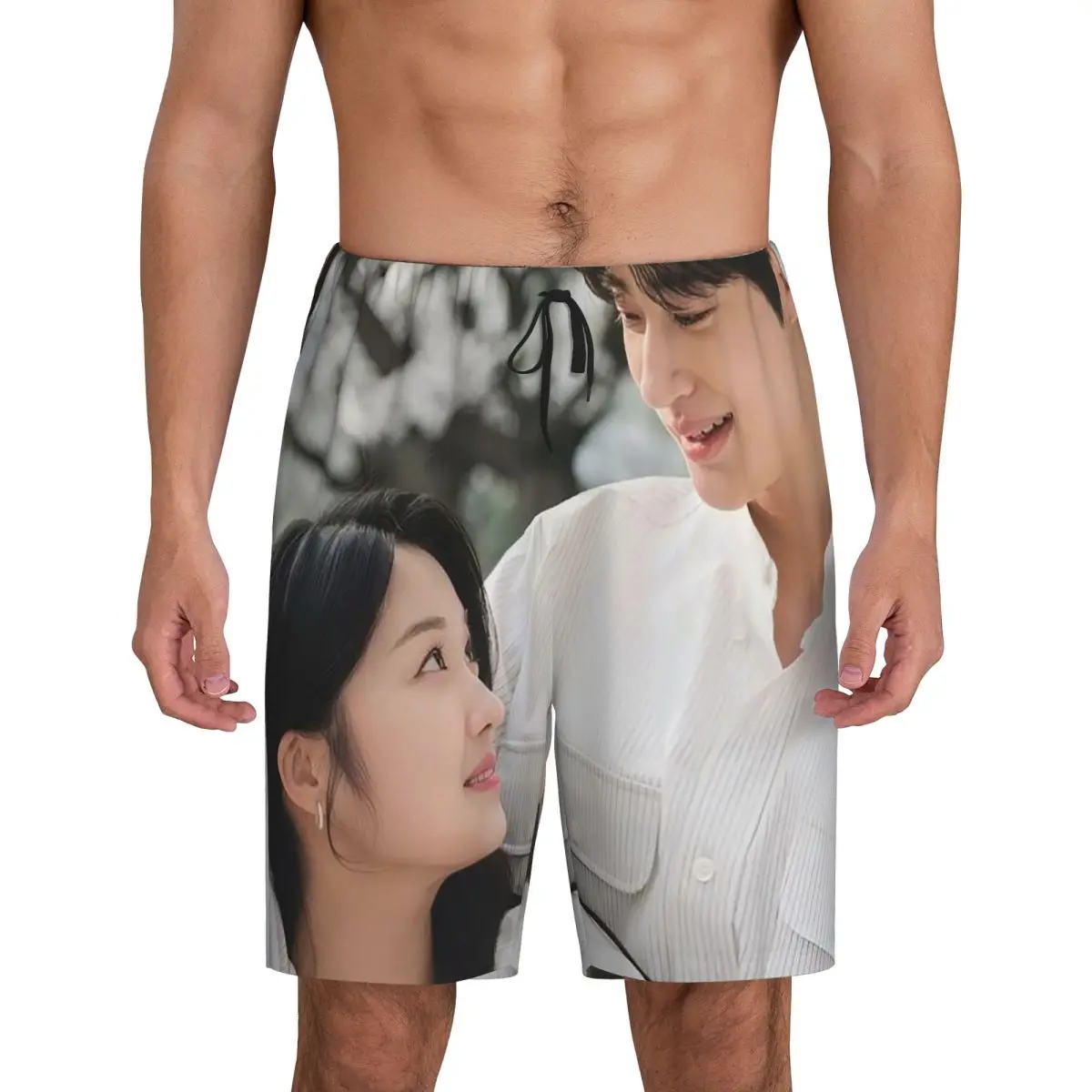 

Мужские короткие пижамные шорты Custom Lovely Runner K-drama Byeon Woo Seok для сна и отдыха