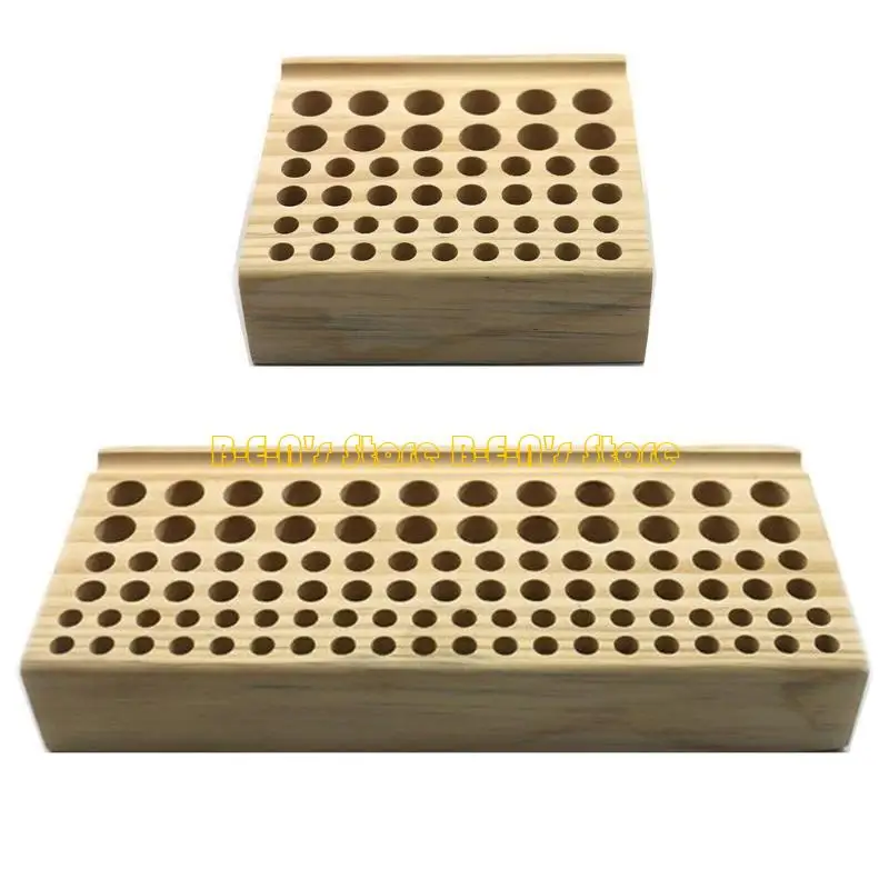 Y1AD Wooden Leather Tool Holder Wooden Leather Tools Storage Box with 46/98 Holes