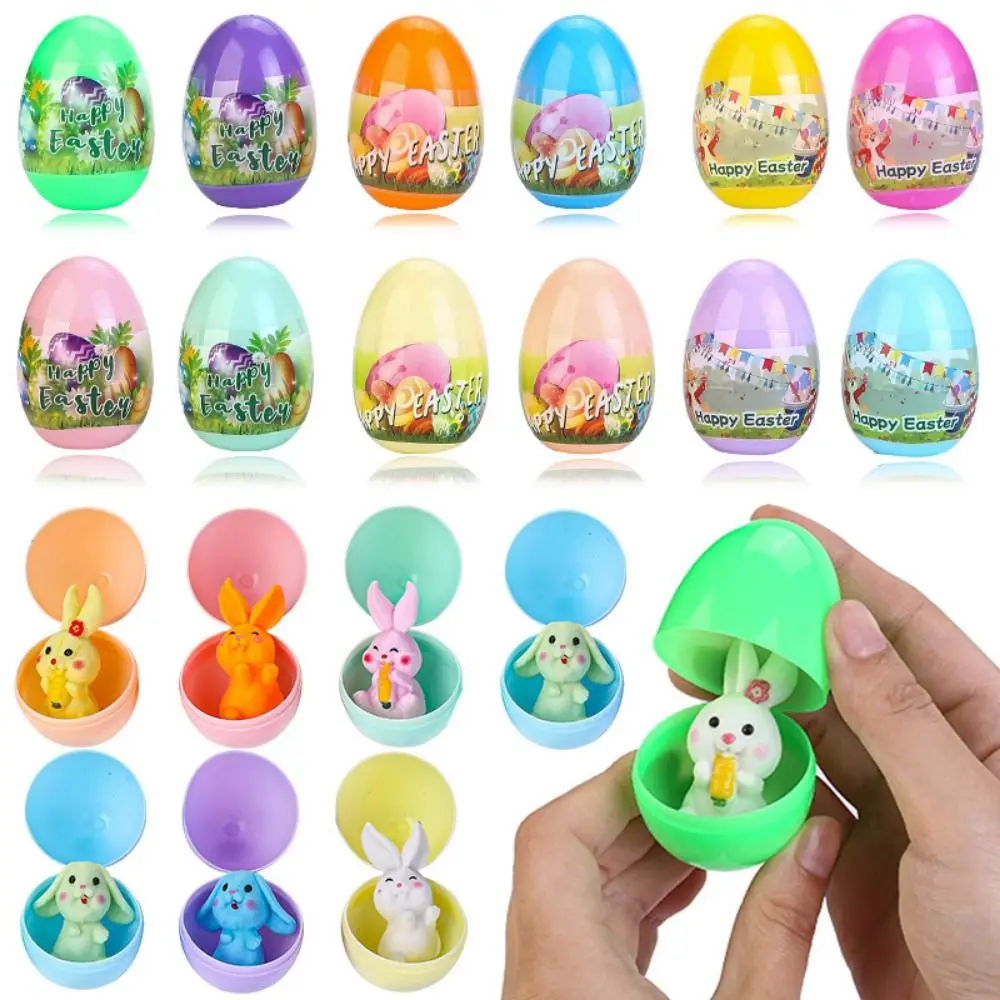 

10PCS NEW Multicolor Easter Capsule Toys Random Filler Openable Easter Egg Toy Plastic Gashapon Easter