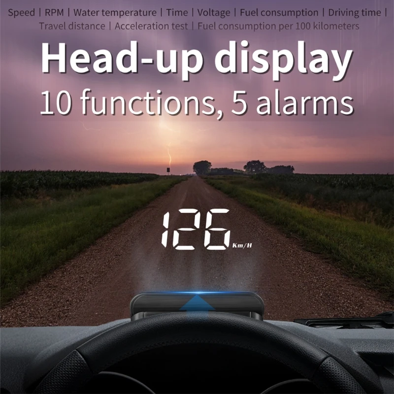 for Head Up Display HUD Reflective Windshield Multifunctional Speedometer OBD Scanner for Smart Digital Alarm Car Uni