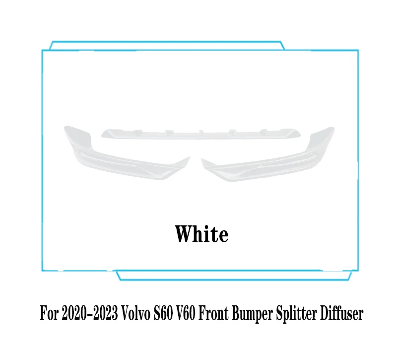 Voor 2020--2023 Volvo S60 V60 Voorbumper Splitter Diffuser Spoiler R ONTWERP Auto Achterhoede Cover ABS Plastic body Kit Meubi - afbeelding 1