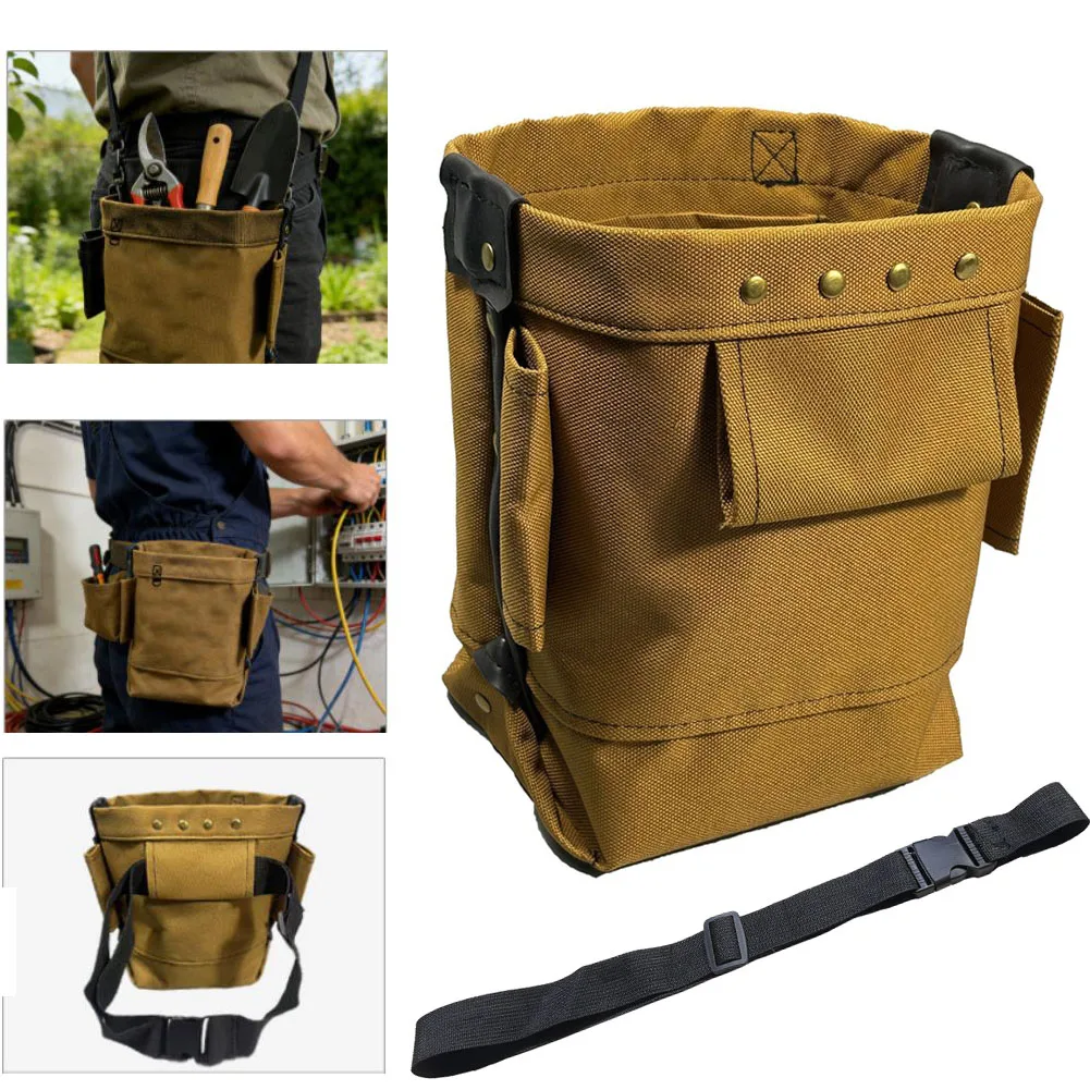 Tool Storage Bag Pocket Tool Pouch 1200D Oxford Cloth Gardening Tool Waist Bag Belt Multi-functional Tool Bag For Electricians