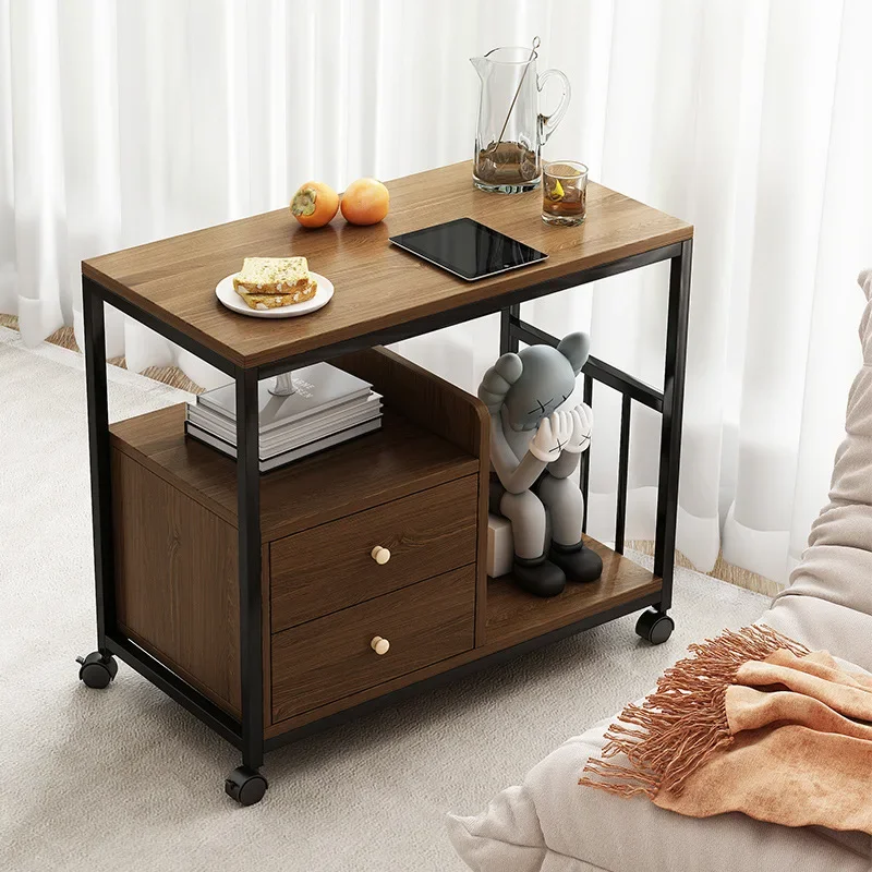 Sofa tea table light luxury household living room advanced mobile modern side table coffee table rental house side creative tea