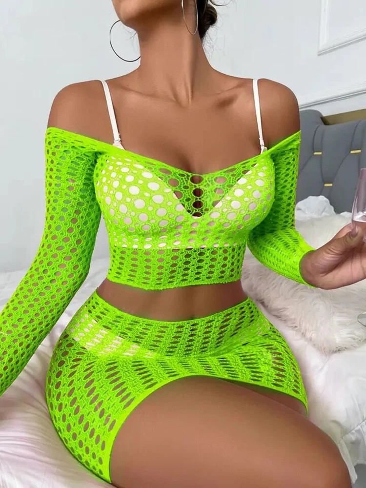 Sexy Mädchen kurze Fischernetz Rock Damen Mini kleid Sex Mesh Perspektive Versuchung enge Dessous Kleidung Frauen Nachtwäsche