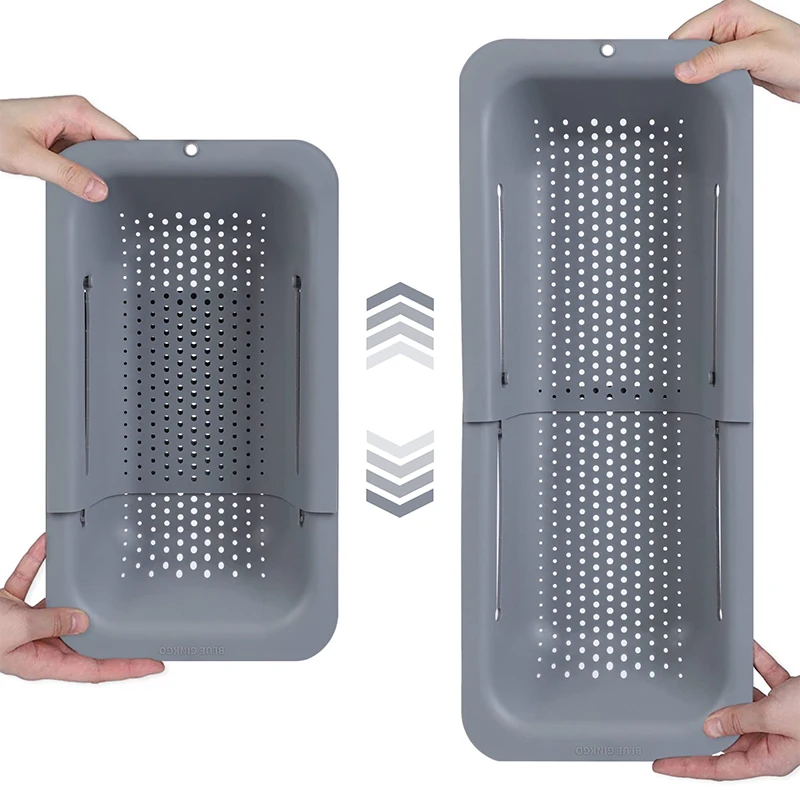 New Over The Sink Colander Strainer Basket Wash Vegetables And Fruits Drain Cooked Pasta And Dry Dishes Extendable Home Kitchen