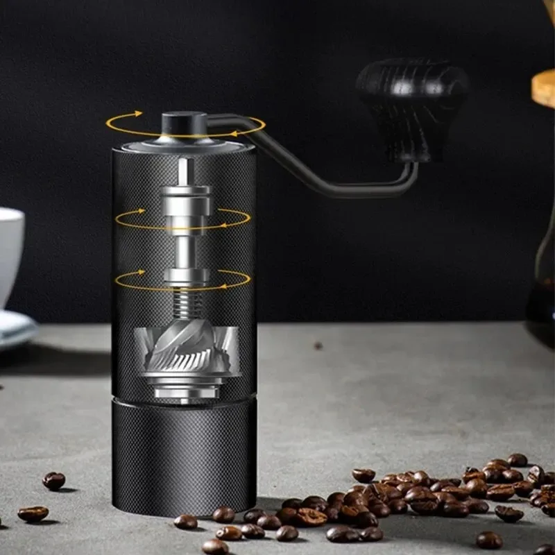 

Manual Coffee Grinder Stainless Steel Professional Double Bearing Adjustable Hand Burr Coffee Bean Grinding