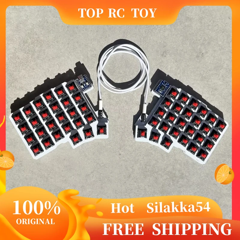 

Silakka54 Ergonomic Split Keyboard Wired with Hot Swap Support QMK/VIAL RP2040zero for Customized PC Gaming Accessories Gifts