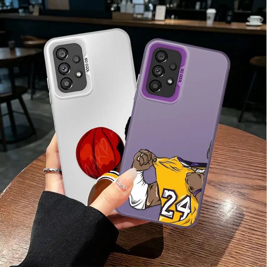 Case for Samsung Galaxy A10 A20 A03 A54 A51 A52 A50 A06 A07 A72 A56 A71 A04 A05 Back Phone Cover Basketball Graphic 23