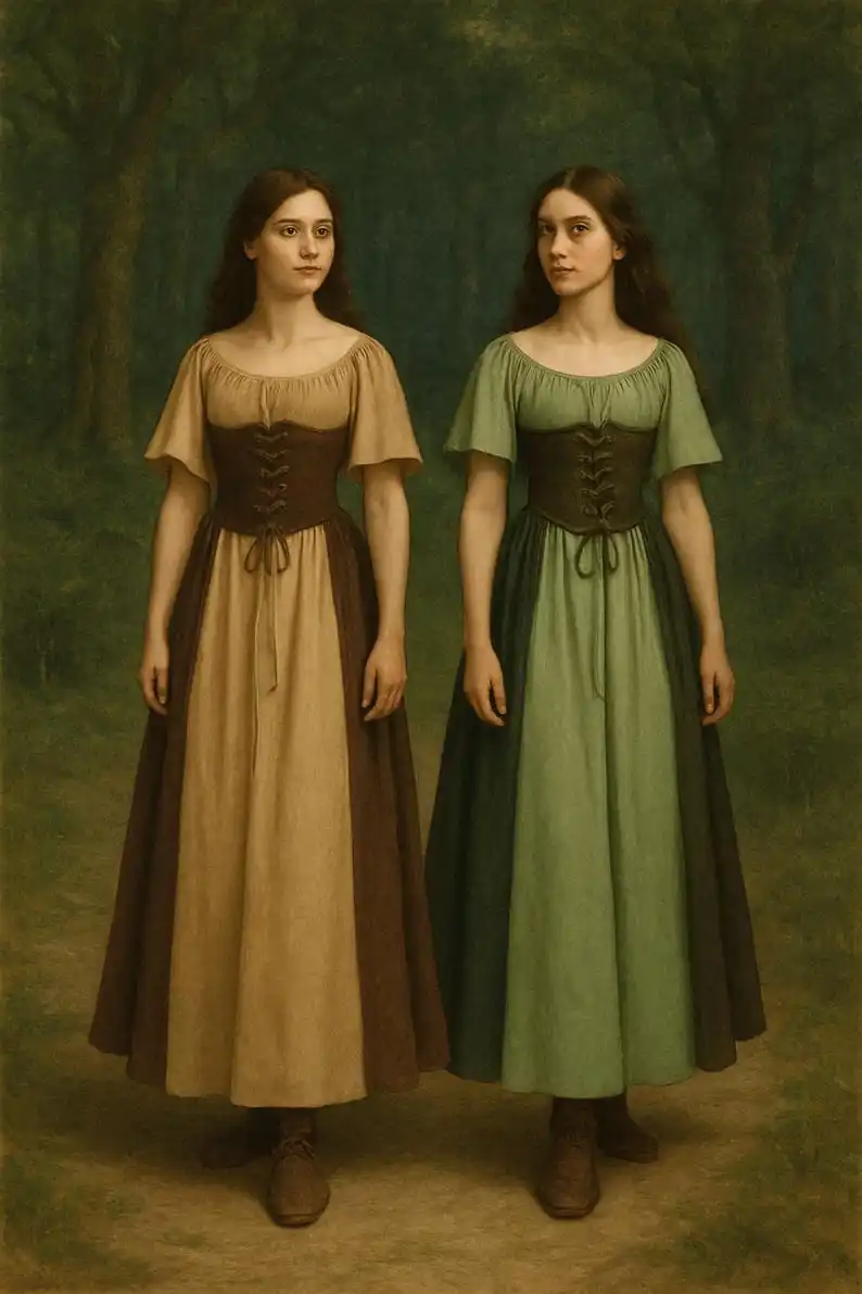 المرأة القرون الوسطى الرجعية المتناقضة اللون سليم فستان محكم من عند الصدر ويتدلى بشكل واسع كلمة واحدة فستان الكتف الحب لايف تأثيري