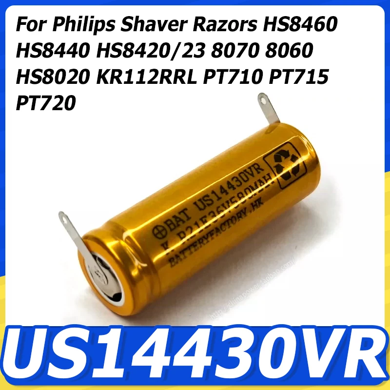 3.7V US14430VR Replacement Battery For Philips Shaver Razors HS8460 HS8440 HS8420/23 8070 8060 HS8020 KR112RRL PT710 PT715 PT720