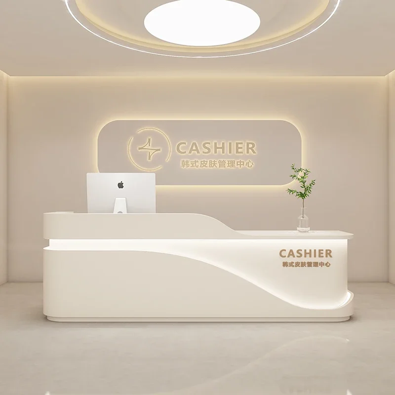 Luxury Hospital Reception Desks European Lectern White Service Front Desk Modern Small Recepcion Mostrador Luxury Furniture