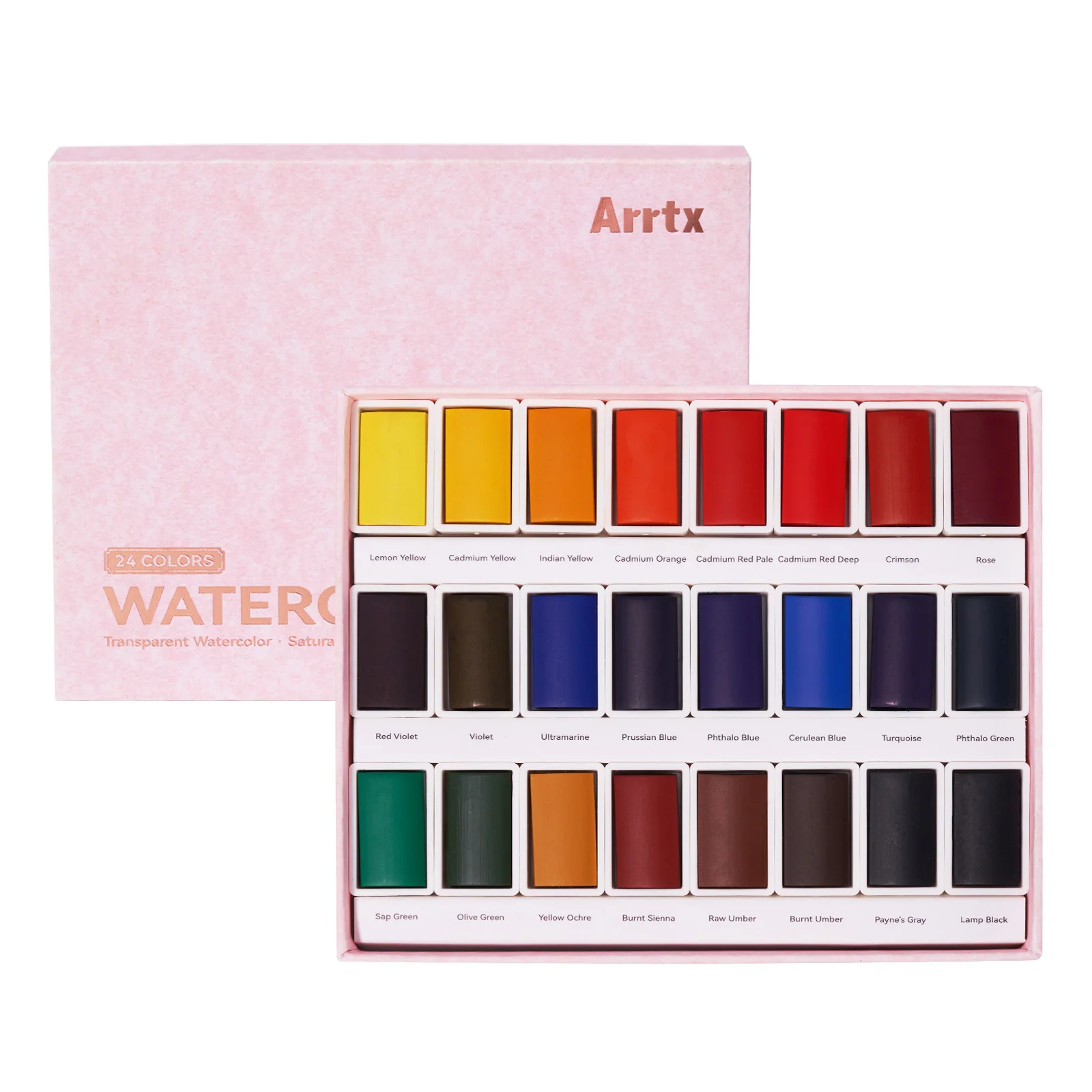 Arrtx Watercolor Paint Set 24 Vivid Colors, Water Colors Paint Adult Set, Non-toxic, Art Supplies for Adult, Artists, Beginners