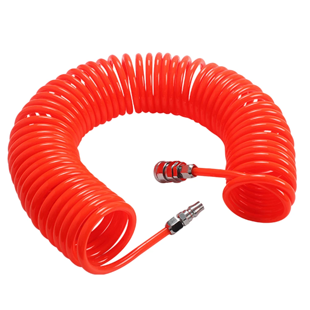 

Recoil Air Hose 1 High Pressure Airline Red Connector Flexible PU Coiled Pneumatic Pipe Easy Storage Durable