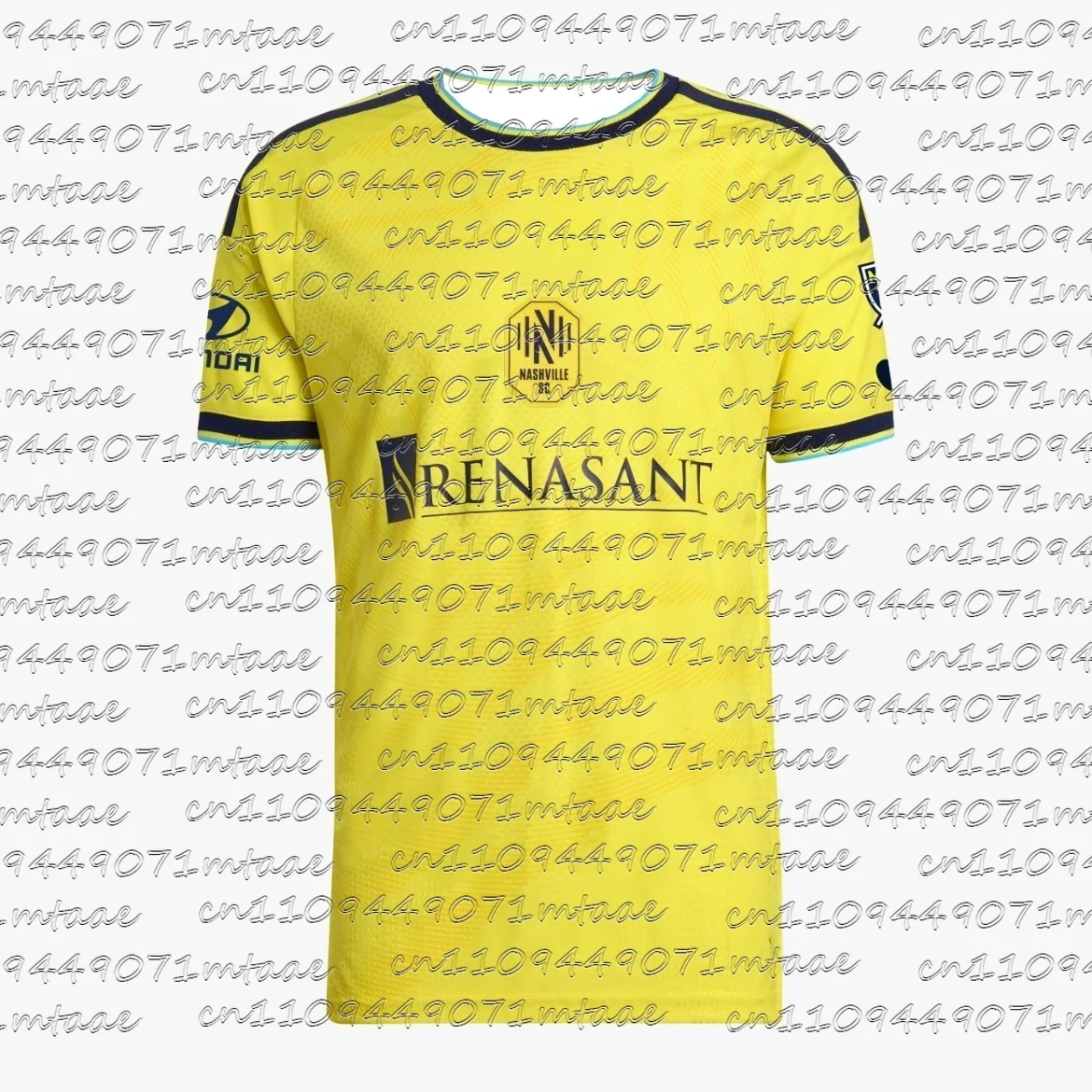Camiseta de Fútbol Nashville SC 2025/26, Versión para Fanáticos, Amarillo y Azul Marino, Transpirable