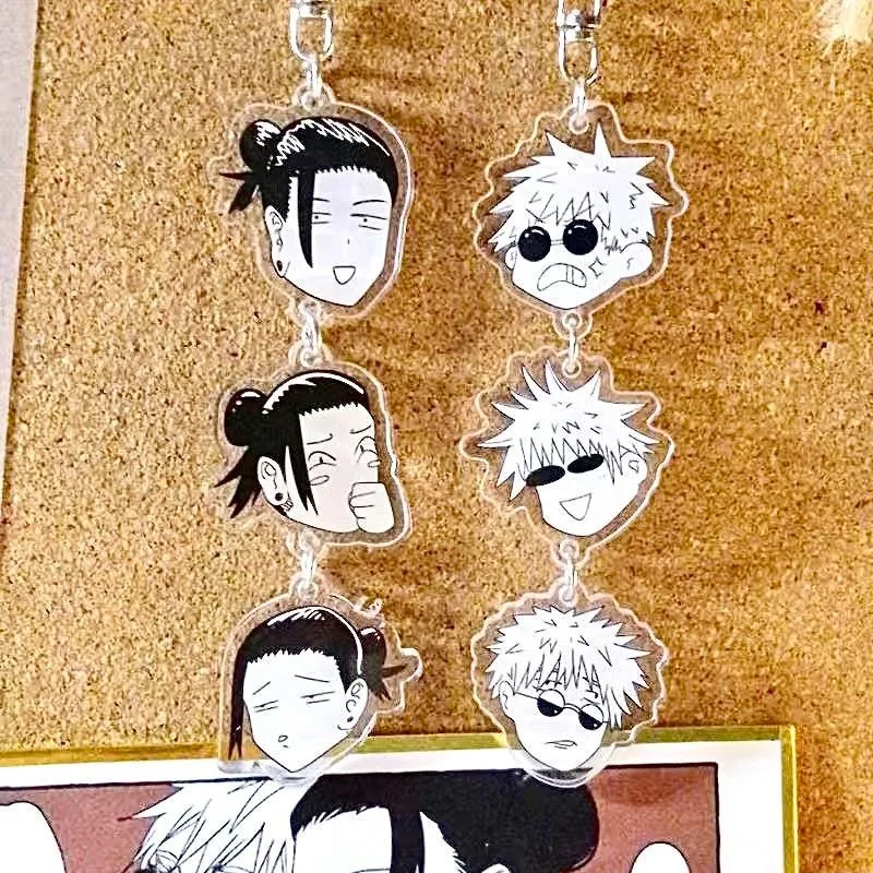 

Anime Jujutsu Kaisen Acrylic Keychain Double Sided Design Gojo Geto Kawaii Backpack Pendant Fans Collection Accessories