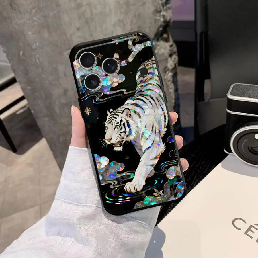 Tiger Green Dragon Printed Funda Phone Cover Phone Case for Apple iPhone 17 Pro Max 11 XR XS MAX 12 15 Pro 7 8 16 13 14 17e Air view 4