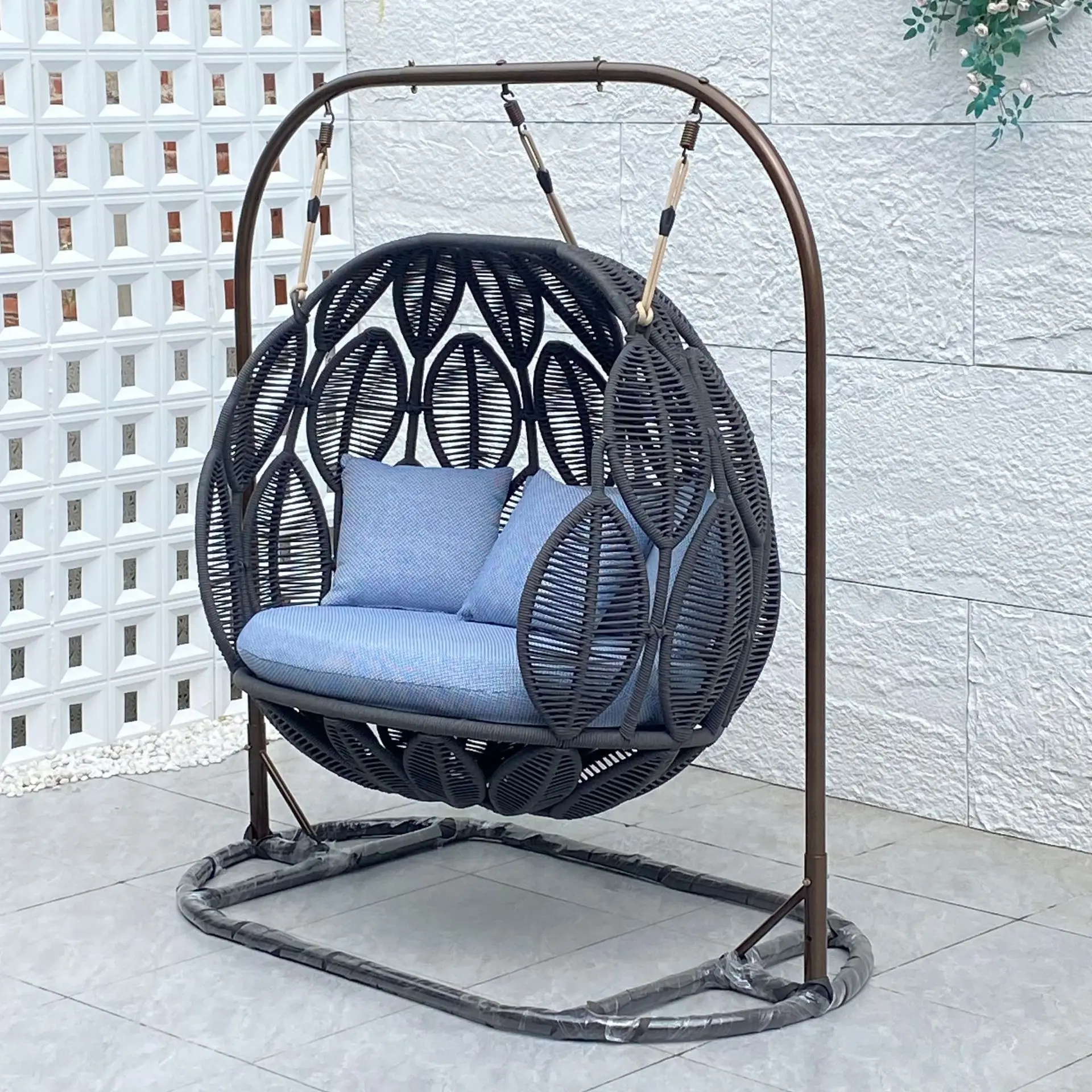 Уличные качели, вилла, сад, стул из ротанга, подвесная корзина, подвесная корзина из ротанга во дворе, напольная птичье гнездо, люлька для ленивой гостиной