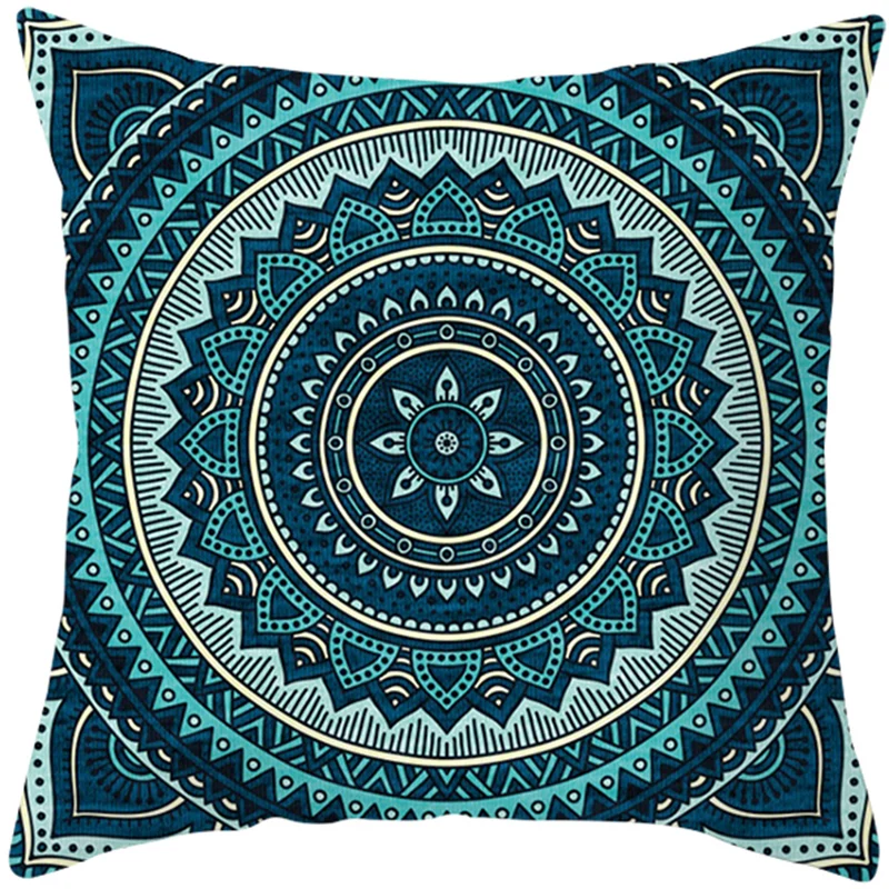 Mandala Print Square Pillowcase Home Decor Car Sofa Cushion Cover