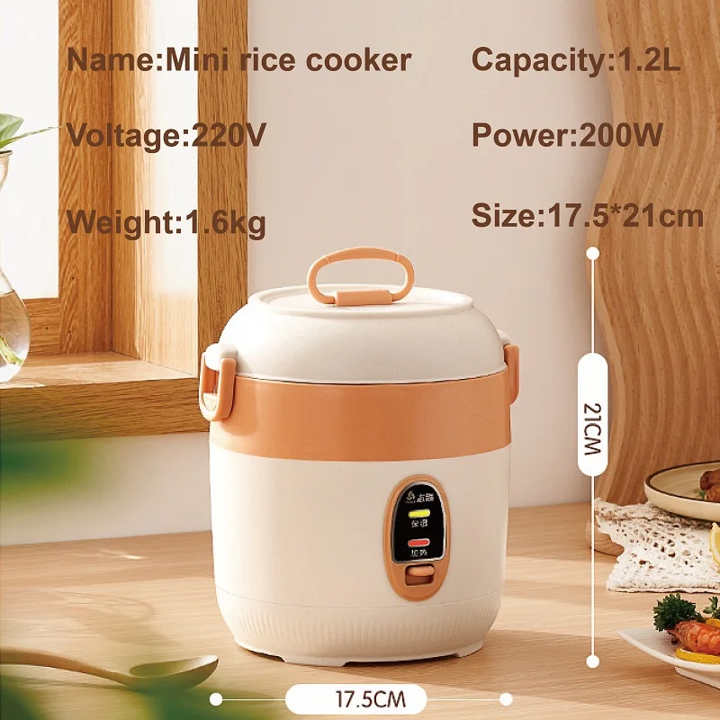 1.2L Mini Electric Rice Cooker Multi-function Electric Cooker Cooking Noodles Soup Pot Automatic Keep Warm For 1~2 People