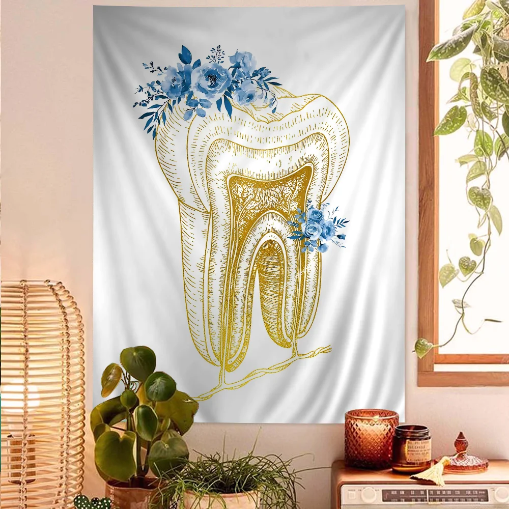 

Watercolor Tooth Anatomy Floral Hanging Bohemian Tapestry Indian Buddha Wall Decoration Witchcraft Bohemian Hippie Cheap