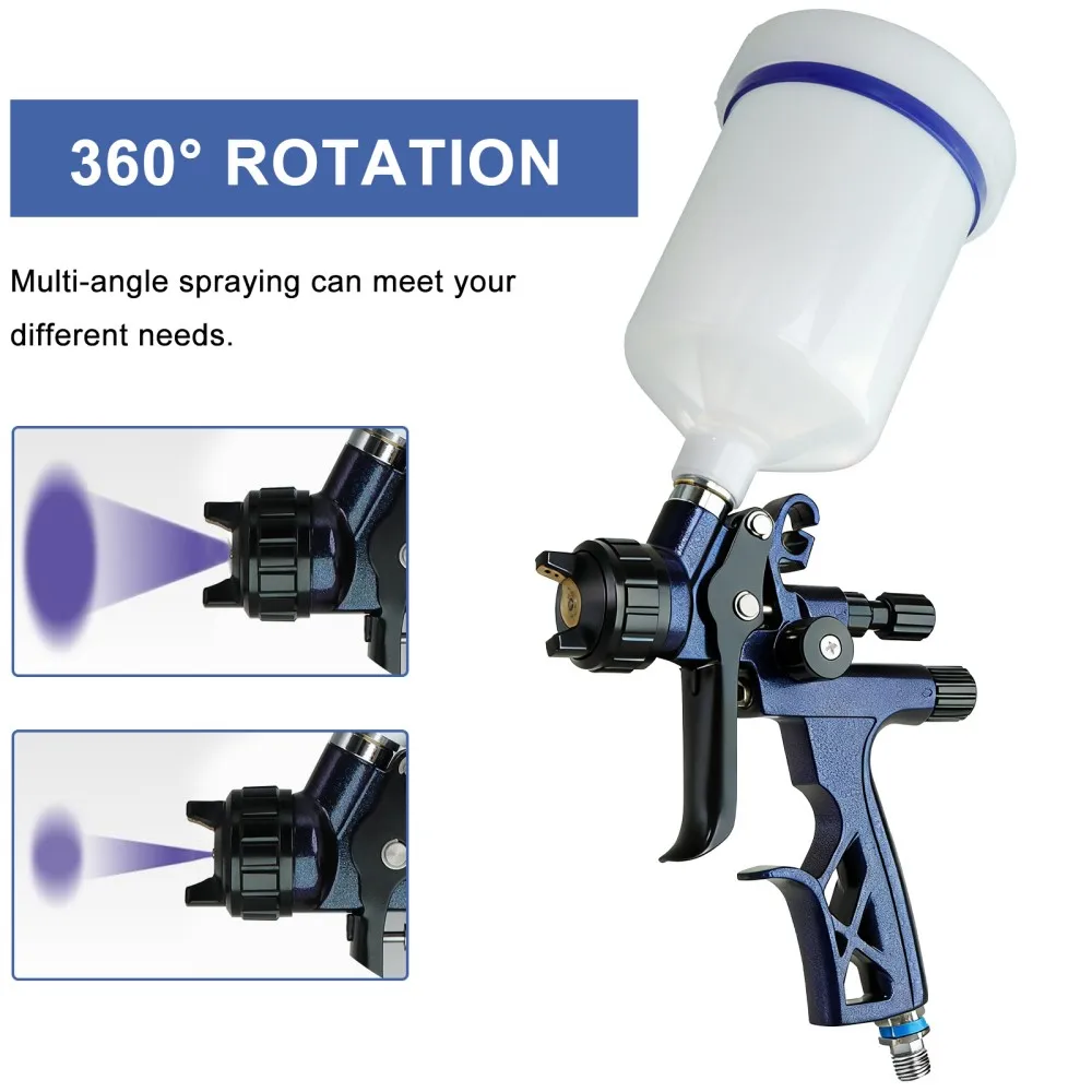 Upper Pot Spray Gun 1.3mm Auto Furniture Leather Sheet Metal Paint Spray Gun High Atomization Gravity Manual Pneumatic Tool