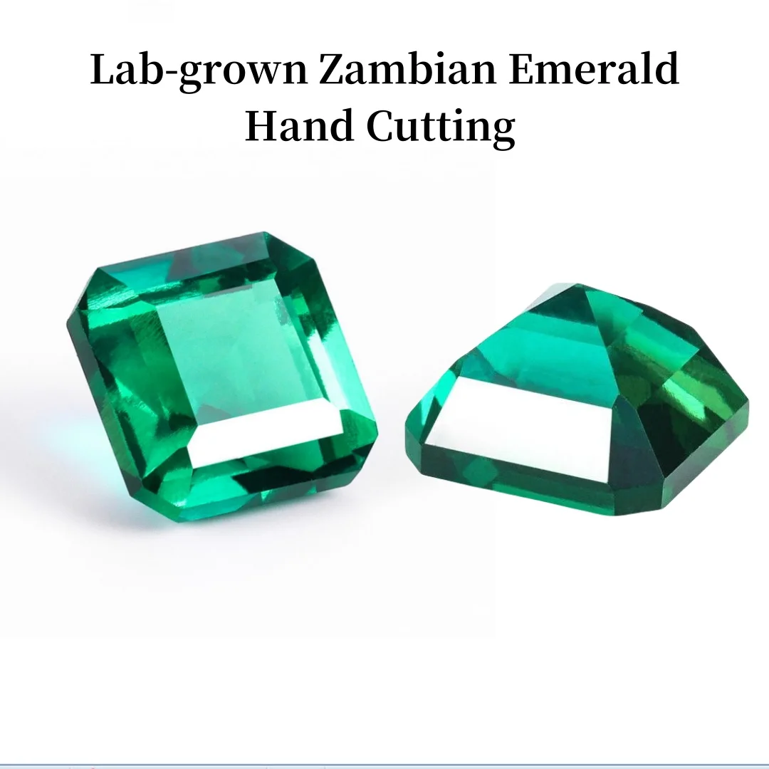 Lab Grown Zambian Emeralds Hydrothermal Manual Cutting Asscher Shape Selectable AGL Certificate For Fine Jewelry Ring Make