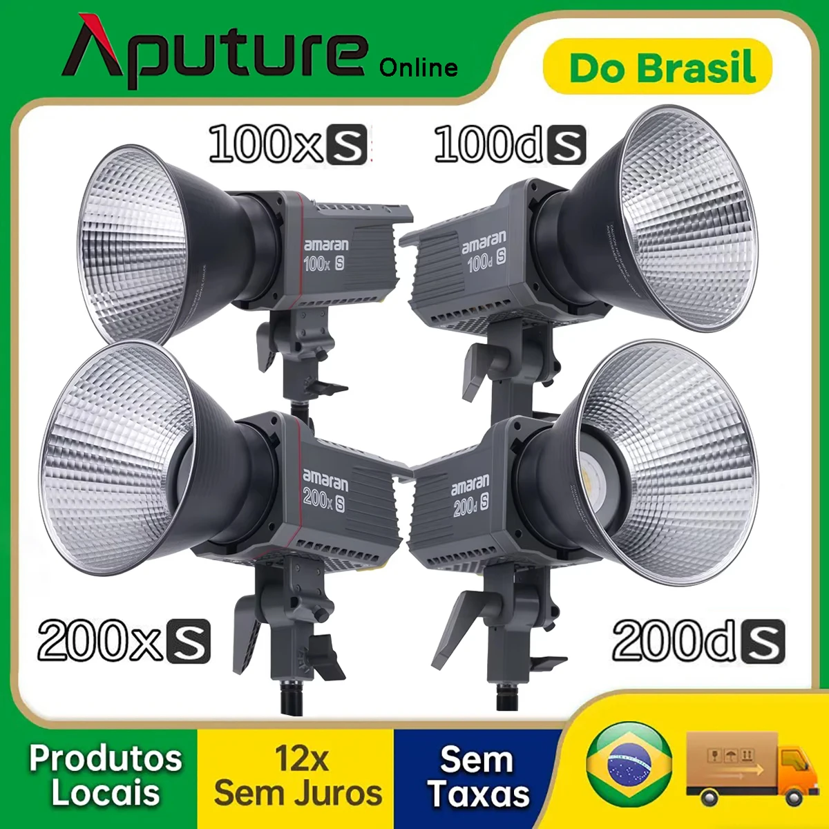 【Do Brasil】Aputure Amaran 200x S 100x S 200d S 100d S Video Light Bicolor COB Photography Lighting App Control for Film Recoding