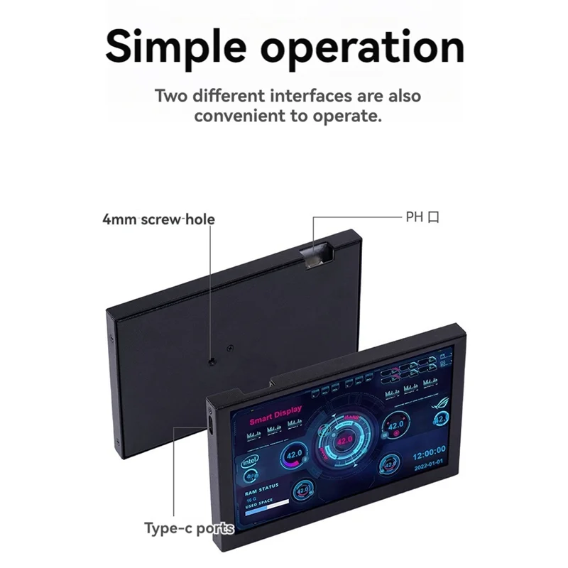 

Гениальный 5-дюймовый корпус с подэкраном USB-C IPS Компьютерный подэкран Графическая карта Шасси состава контроля температуры