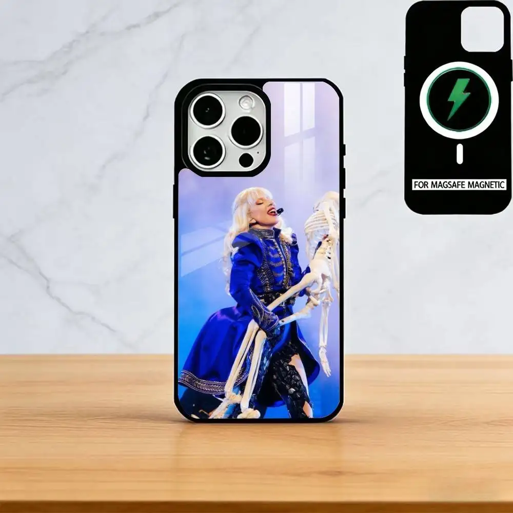 Singer L-Lady Gaga Mayhem Phone Case For iPhone17,16,15,14,13,12,11 Plus,Pro Magnetic with Magsafe Wireless Charging