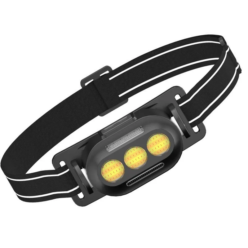 Outdoor COB Headlamp - Long - Lasting Li - Ion Battery, Mini Rechargeable, Portable with Red Warning for Fishing