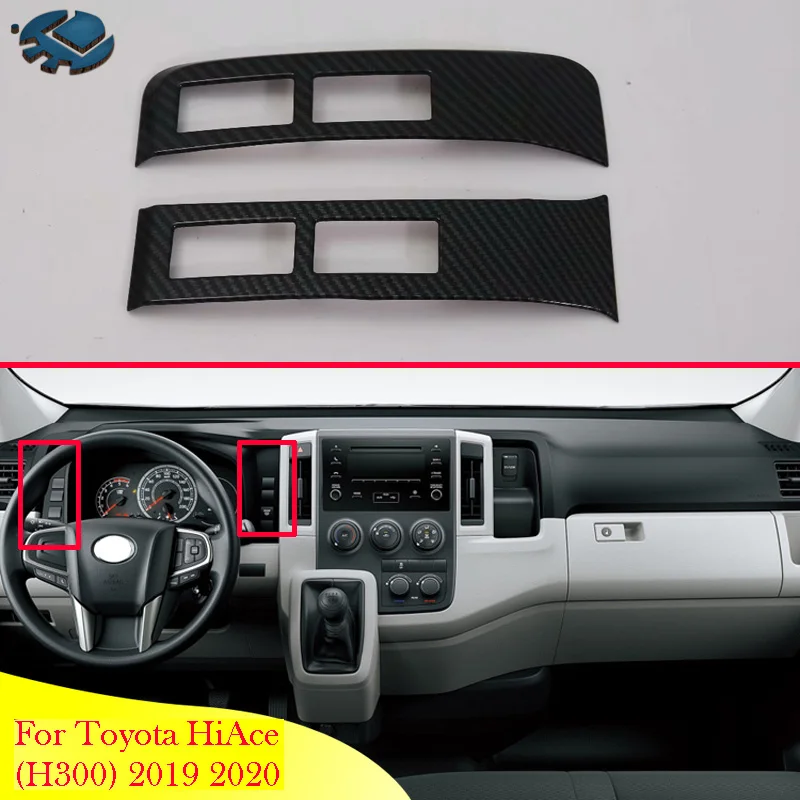 

For Toyota HiAce Sixth Generation (H300) 2019 2020 Car Accessories Carbon Fiber Style Interior Instrument Panel Around Trim