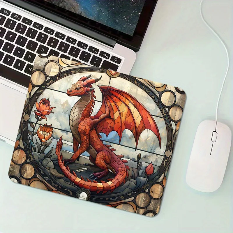 

Red flying dragon pattern small Mouse Pad Desk Mat pc accessories mouse pads non-Slip rubber base suitable for office and gaming