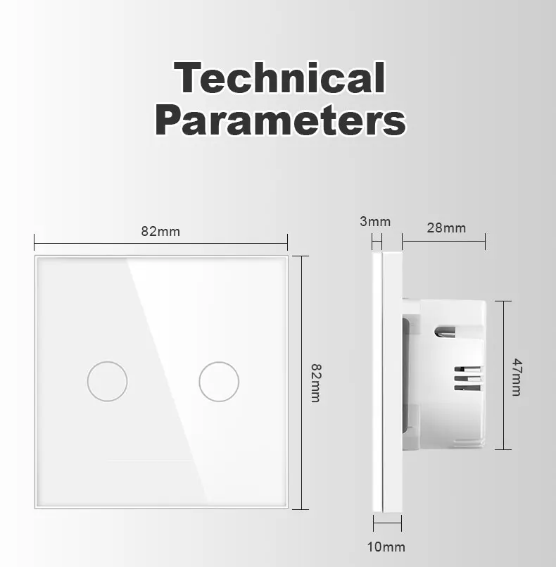 Novski Wall Touch Schakelaar 220V Eu Standaard Gehard Kristallen Glazen Paneel Power 1/2/3 Gang 1 Way Light sensor Schakelaars