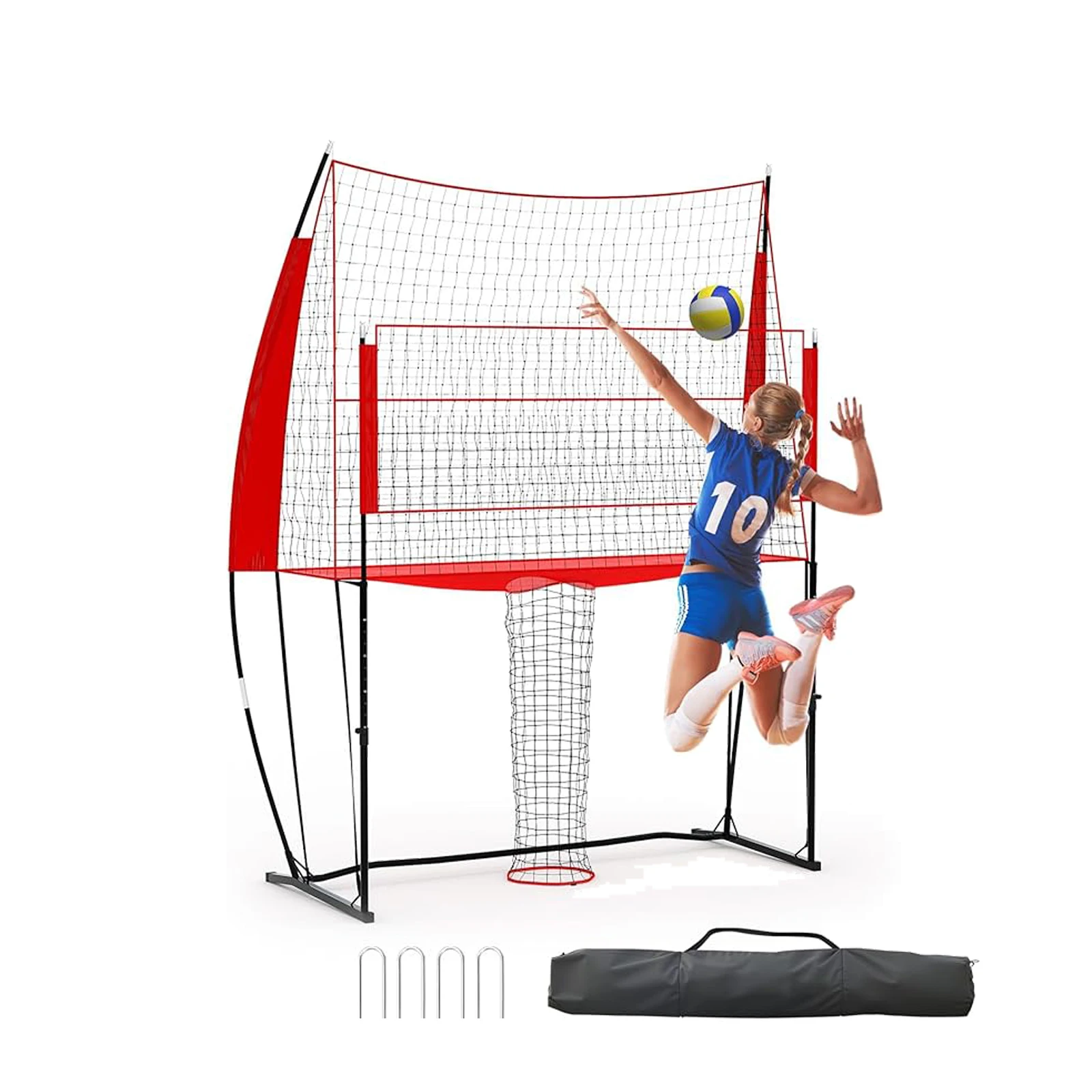 

Volleyball Net Portable, 8*11in, Height Adjustable for Men and Women, Durable Training Device with Carry Bag, Easy Setup