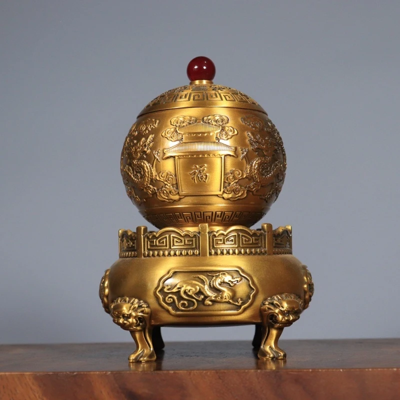 "Nine Turns of the Universe" , High-end Decorative Item for Office and Home, Brass Craft Ornament