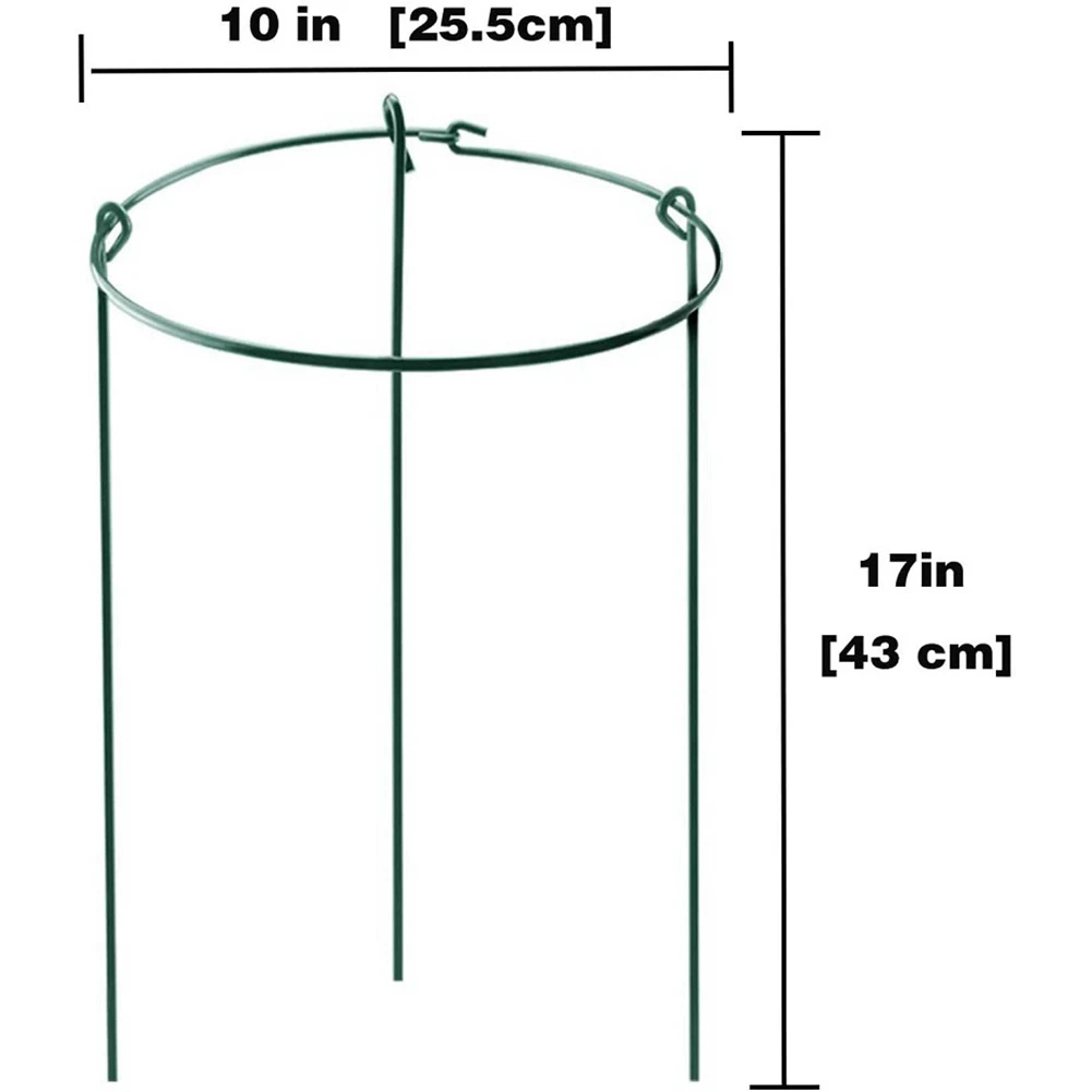 Cage Rings Garden Plant Support Brace, Pack of 10 Round Metal Plant Stakes Rings, Strong Garden Supports