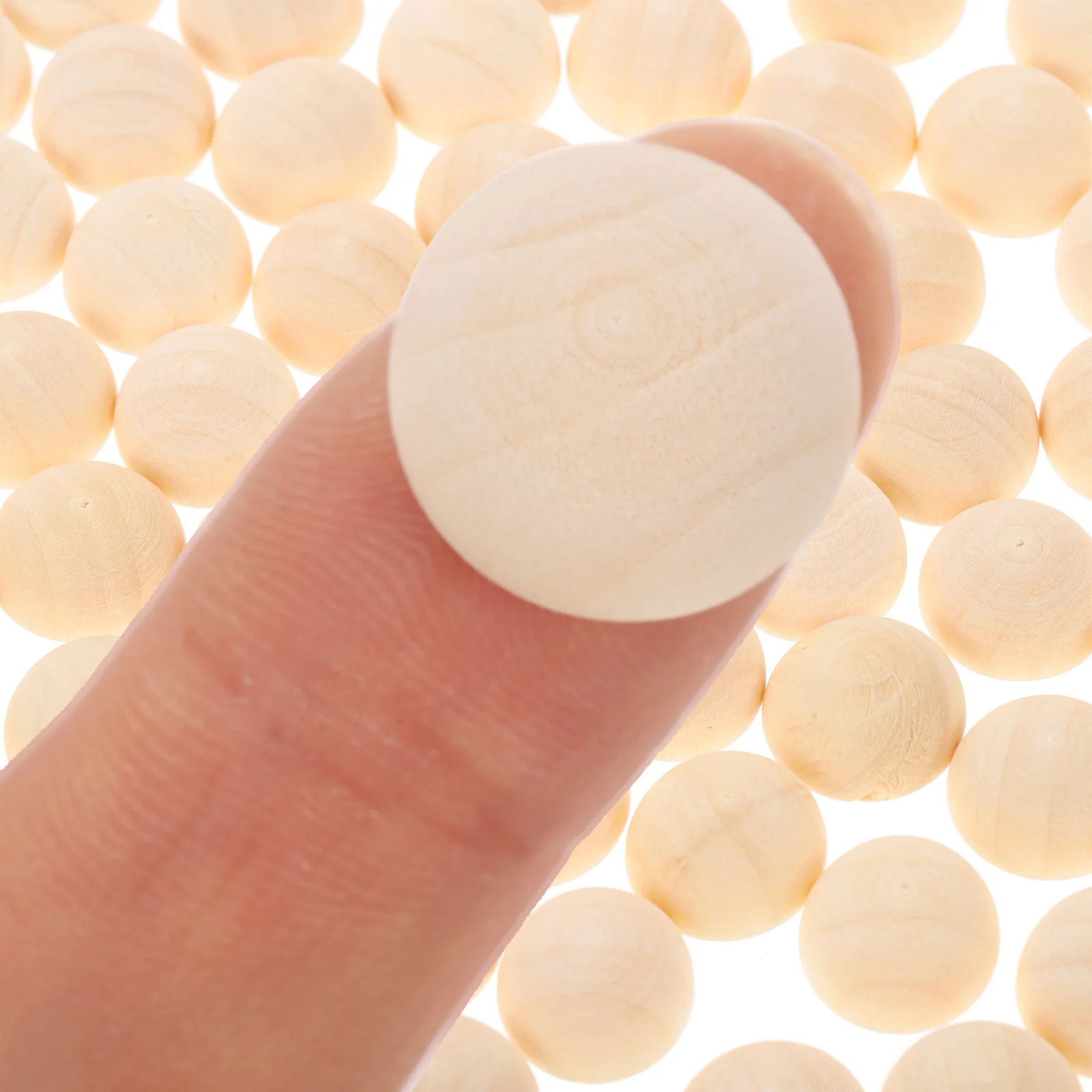 

200Pcs Natural Half Wooden Beads Smooth Polished DIY Craft Supplies Half Round Wood Balls for Jewelry Making Decoration