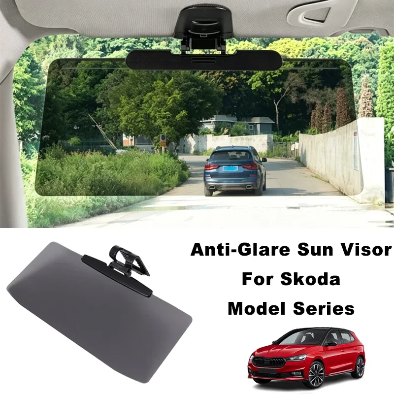 

Anti-Glare UV Protection Car Sun Visor Extender Interior Sun Shade For Skoda Octavia Fabia Rapid Superb Kodiaq Karoq Kamiq