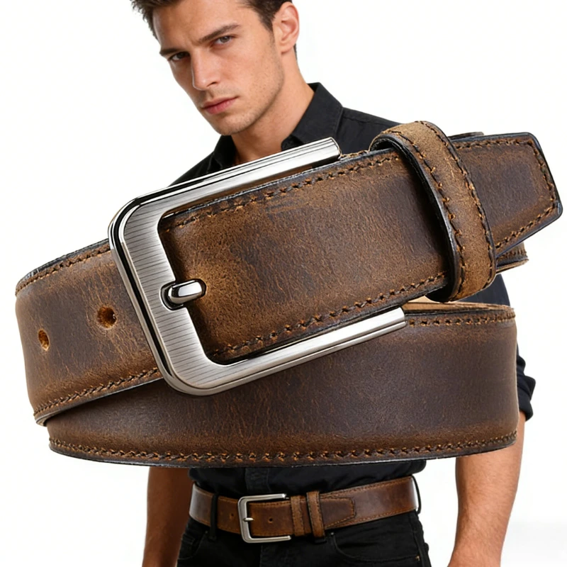 

Мужской дизайнерский повседневный ремень с металлической пряжкой - модный люксовый ремень, универсальный для повседневной и официальной одежды, идеальный подарок.