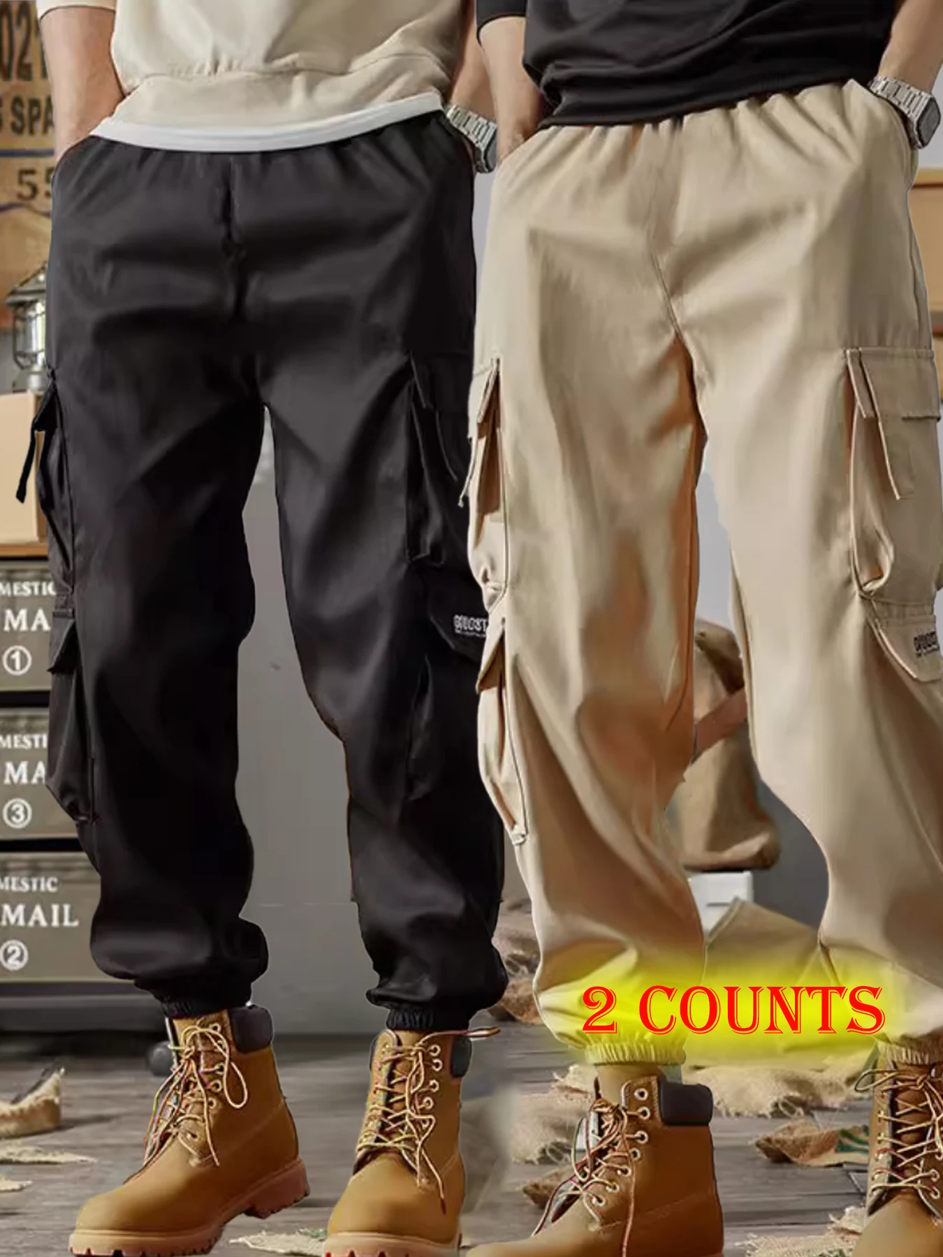

Men's summer thin Japanese teenage pants with large pockets, men's casual pants, casual pants, work pants, men's clothing pants