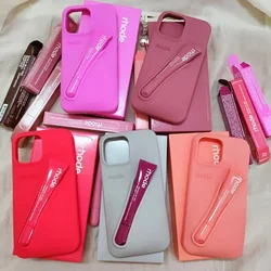 Original 1:1 2024 Gift Lipstick Rh Phone Case For Girl For iPhone 13 14 15 Pro Max Portable Make-up Holder Soft Cover