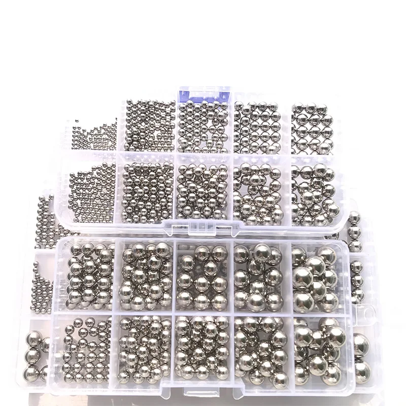 Kit di assortimento di sfere per cuscinetti in acciaio al cromo di precisione in acciaio inossidabile 304 Sfera solida in acciaio inossidabile 304 diametro 1-10 mm