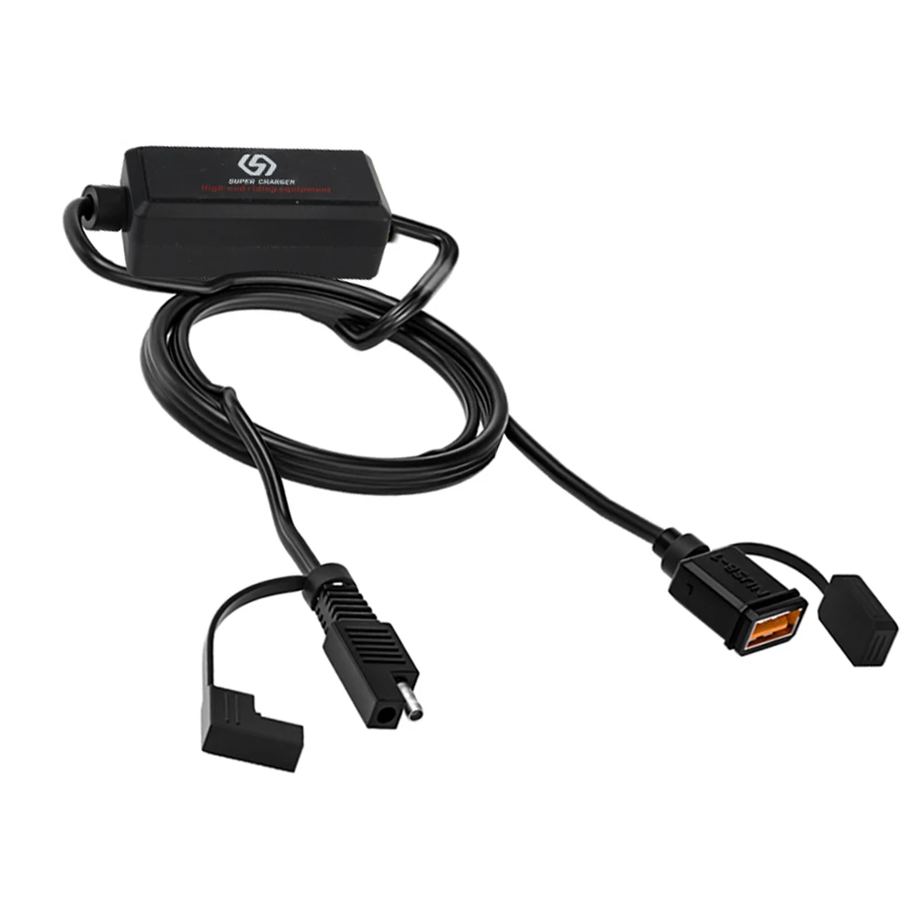 

Waterproof Motorcycle Handlebar Charger SAE Version Configuration 12V-24V Quick Charger 3.0 Dual USB Port USB Motorcycle Charger