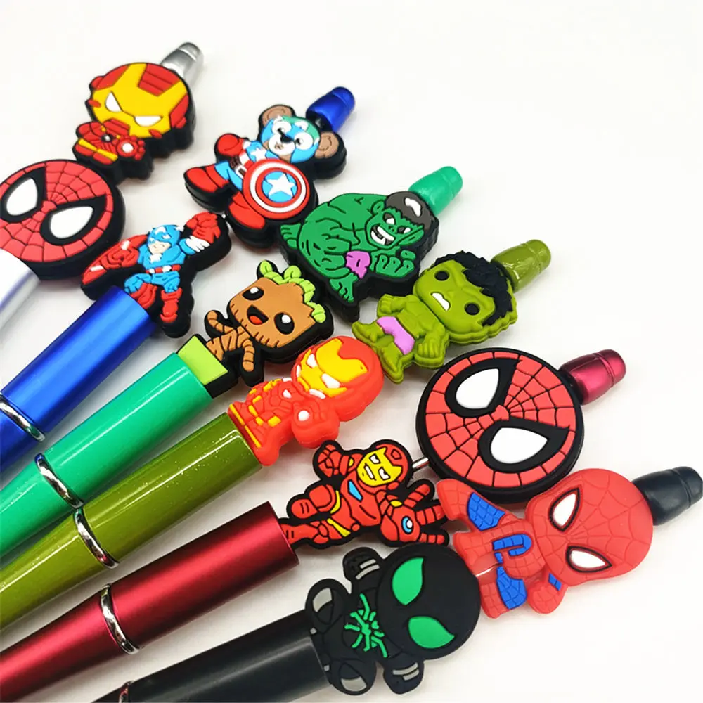 10pcs spiderman hulk focal Silicone beads super hero Teether Jewelry Beads Food Grade For pen Pacifier Chain