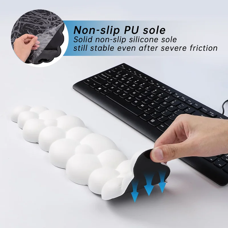 Keyboard Wrist Rest Cloud Memory Foam Mouse Pad Ergonomic Support Wrist Cushion Non-Slip Rubber Desk Mat Office Supplies