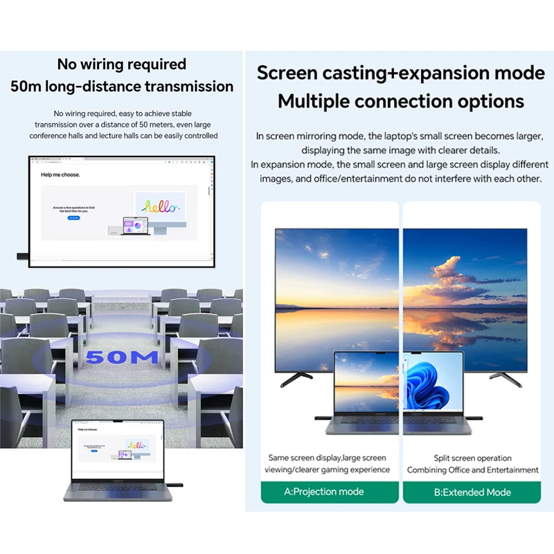 5g espelhamento receptor sem fio hdmi-compatível receptor trocador de tela sem fio hd transmissor receptor adaptador/conversor de vídeo