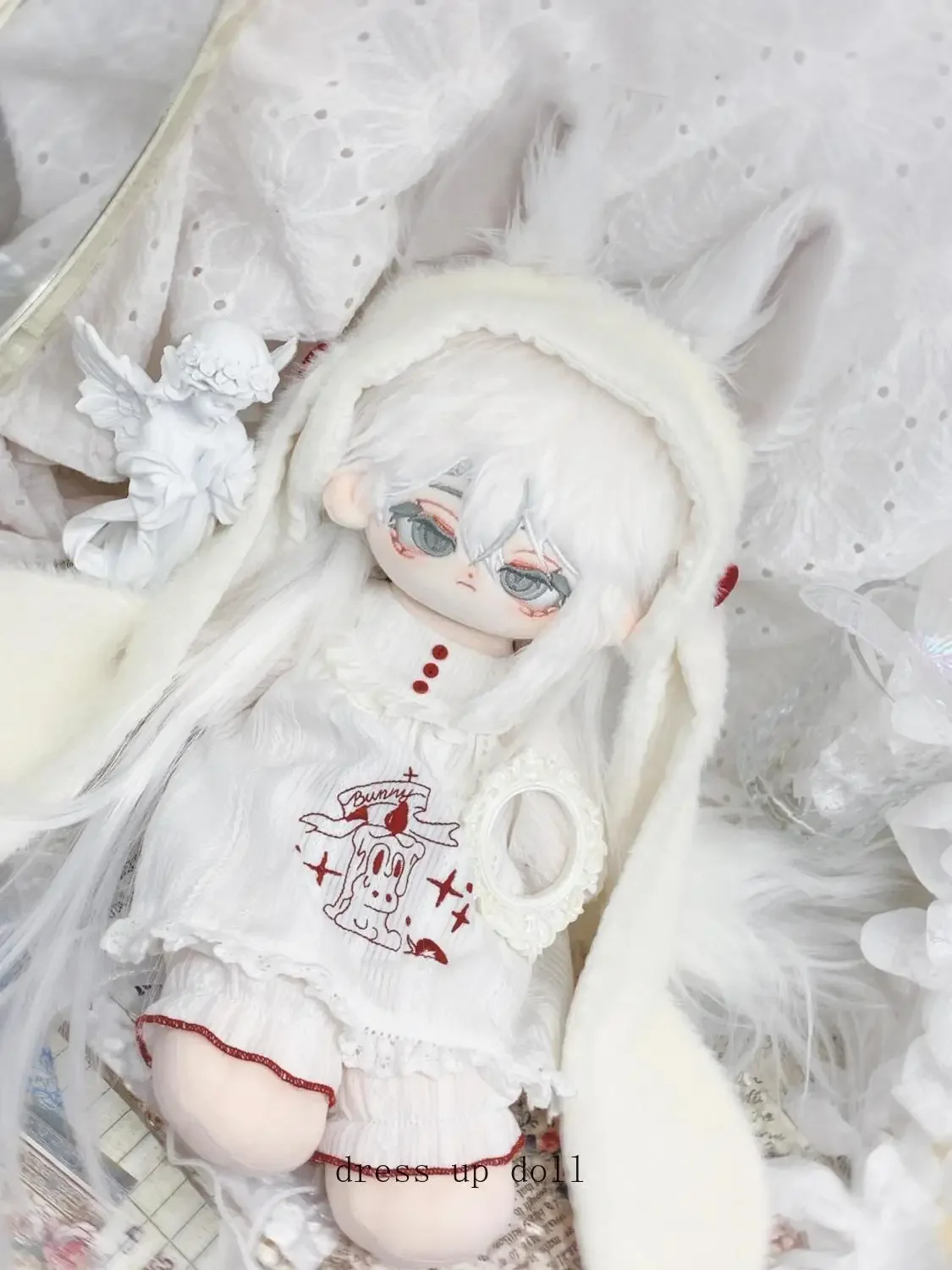 

Japanese Rabbits Bunny Cute White Pajamas Pants Dress Skirt Costume For 30cm Doll Accessories Doll's Clothes Gift