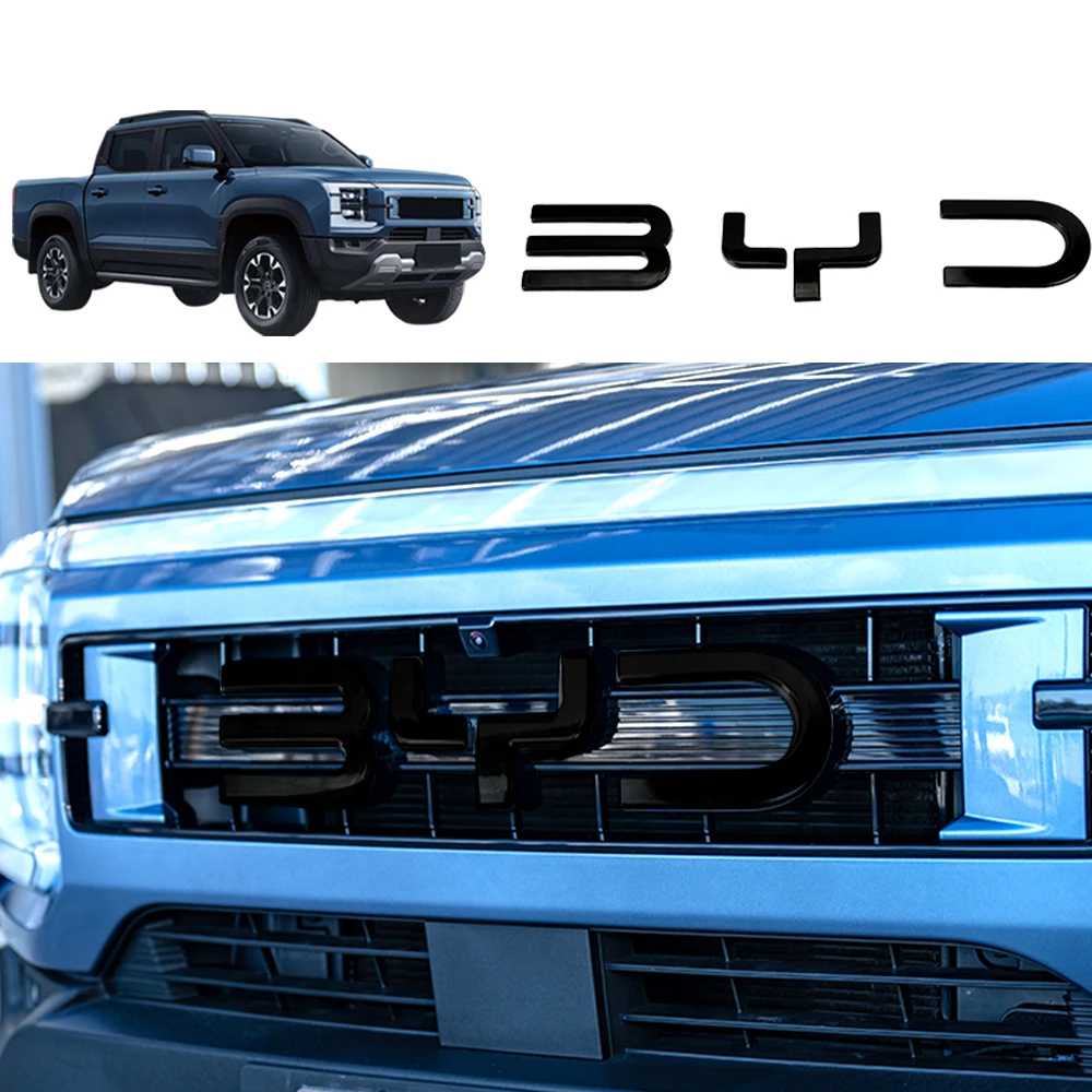 

Front Badge Letter Sticker Black Logo For BYD Shark 6 Decorative Sticker 3D Sticker Cover Accessories Tools