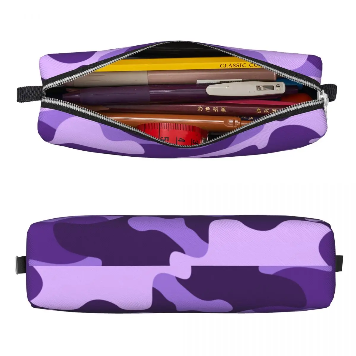 Purple Military Camouflage Pencil Case Camo Print Pencilcases Pen Box for Student Bags Students School Gifts Stationery